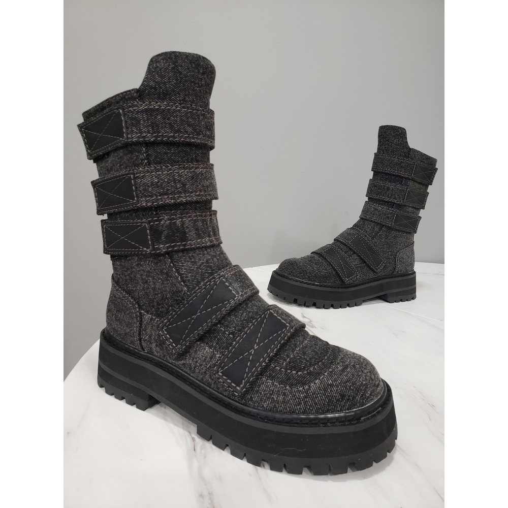Darker Wavs combat moto moto biker gothic boots punk strappy steampunk HOT HAVEN